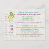 ファミリー懇親会バンドコンサートチケットネオンレトロ70s ポストカード (裏面)