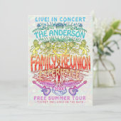 ファミリー懇親会バンドコンサートチケットネオンレトロ70s 招待状 (スタンド正面)