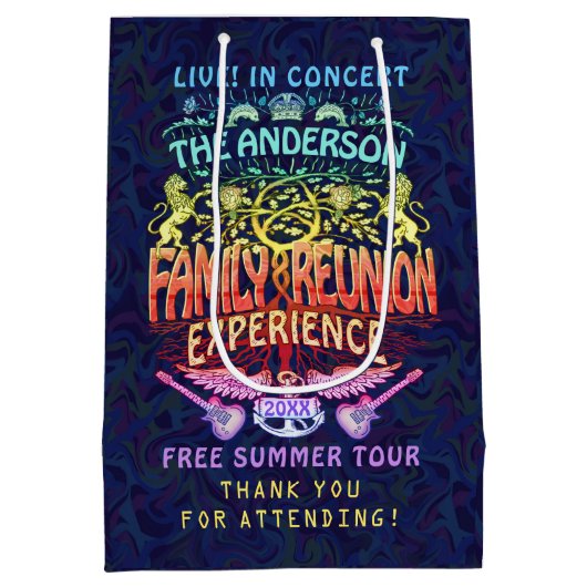 ファミリー懇親会バンドレトロ70sコンサートありがとうv2 ミディアムペーパーバッグ (裏面)