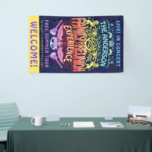 ファミリー懇親会バンドレトロ70sコンサートウェルカムネオン 横断幕 (トレードショー)