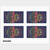 ファミリー懇親会バンドレトロ70sコンサートサンキュー 長方形シール (シート)