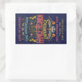 ファミリー懇親会バンドレトロ70sコンサートサンキュー 長方形シール (バッグ)