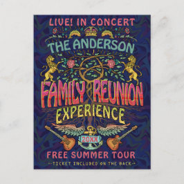 ファミリー懇親会バンドレトロ70sコンサートチケットテーマ ポストカード