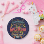 ファミリー懇親会バンドレトロ70sコンサートロゴカスタム ペーパープレート (パーティー)