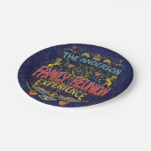 ファミリー懇親会バンドレトロ70sコンサートロゴカスタム ペーパープレート (アングル)