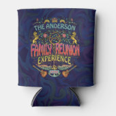 ファミリー懇親会バンドレトロ70sコンサートロゴカスタム 缶クーラー (正面)