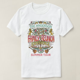 ファミリー懇親会バンドレトロ70sコンサートロゴカスタム tシャツ