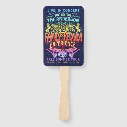 ファミリー懇親会バンドレトロ70sコンサートロゴネオン ハンドファン (正面)