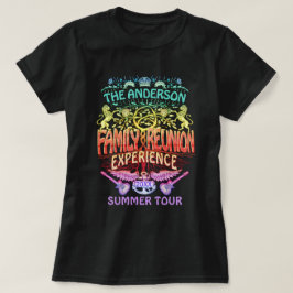 ファミリー懇親会バンドレトロ70sコンサートロゴネオン tシャツ