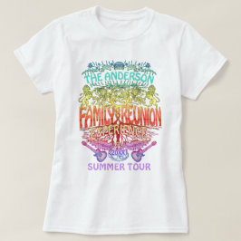 ファミリー懇親会バンドレトロ70sコンサートロゴネオン tシャツ