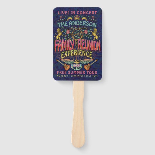 ファミリー懇親会バンドレトロ70sコンサートロゴ名 ハンドファン (正面)