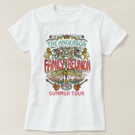 ファミリー懇親会バンドレトロ70sコンサートロゴ名 tシャツ