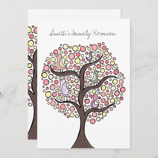 ファミリー懇親会バードツリーカスタム招待状 招待状 (正面/裏面)