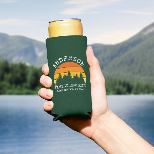 ファミリー懇親会パインツリーズサンセットグリーン スリム缶クーラー