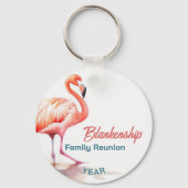 ファミリー懇親会パステルフラミンゴアニュアルトロピカル キーホルダー (正面)