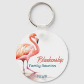 ファミリー懇親会パステルフラミンゴアニュアルトロピカル キーホルダー (裏面)