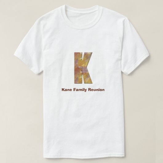 ファミリー懇親会パッチワーク国文字Kモノグラム Tシャツ (デザイン正面)