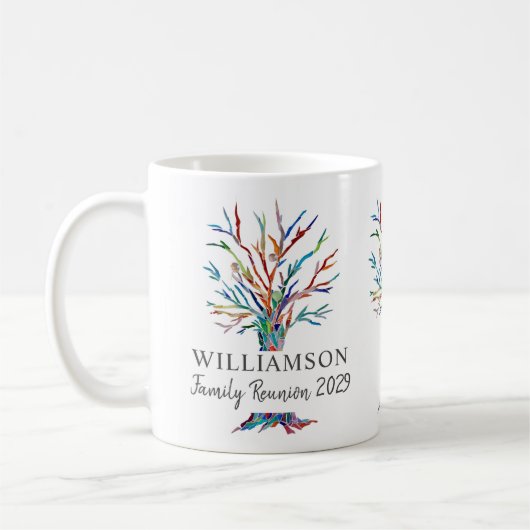 ファミリー懇親会パーソナライズされたキープサケファミリーツリー コーヒーマグカップ (左)