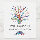 ファミリー懇親会パーソナライズされたファミリーツリーワインラベ ワインラベル (シングルラベル)