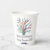 ファミリー懇親会パーソナライズされたファミリーツリー紙カップ 紙コップ (正面)