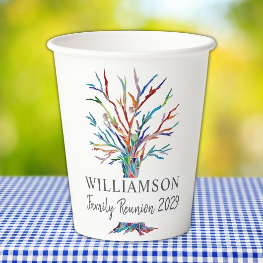 ファミリー懇親会パーソナライズされたファミリーツリー紙カップ 紙コップ