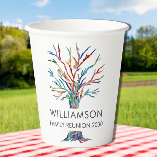 ファミリー懇親会パーソナライズされたファミリーツリー紙カップ 紙コップ