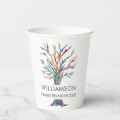 ファミリー懇親会パーソナライズされたファミリーツリー紙カップ 紙コップ (正面)