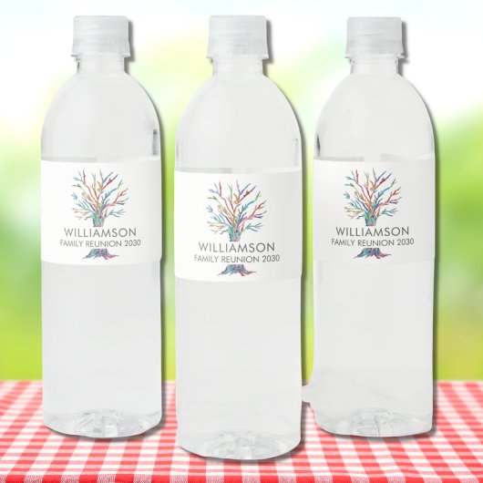 ファミリー懇親会パーソナライズされたファミリーツリー ペットボトルラベル