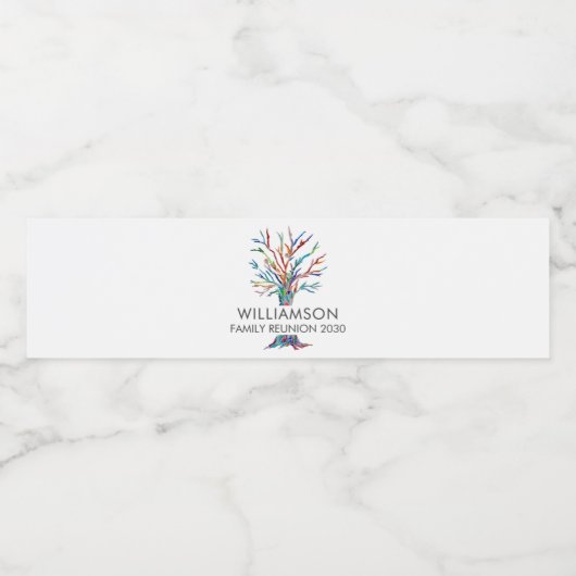 ファミリー懇親会パーソナライズされたファミリーツリー ペットボトルラベル (シングルラベル)