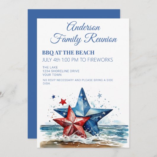 ファミリー懇親会パーティの招待状 招待状 (正面/裏面)