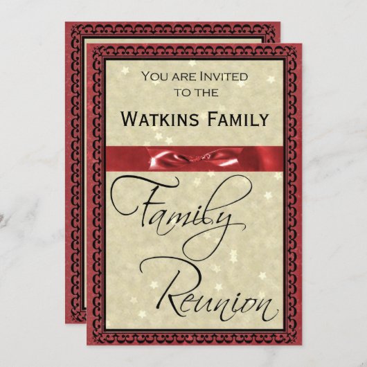 ファミリー懇親会パーティの招待状 招待状 (正面/裏面)