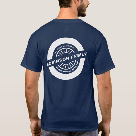 ファミリー懇親会パーティーがカスタムカラー記念品 Tシャツ (裏面)