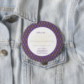 ファミリー懇親会パープル金ゴールドエレガントハロー 缶バッジ (インサイチュ)