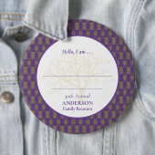 ファミリー懇親会パープル金ゴールドエレガントハロー 缶バッジ (インサイチュ)