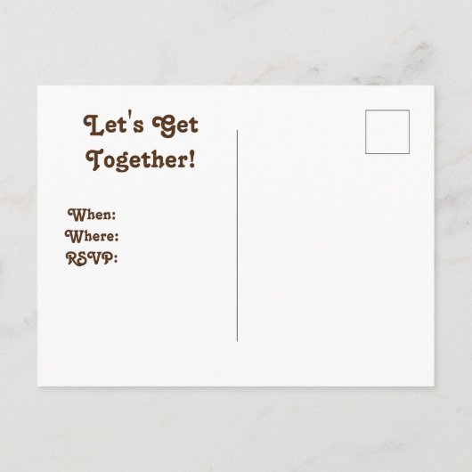 ファミリー懇親会パームツリーズフェードフォトスタイル招待状 ポストカード (裏面)