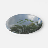 ファミリー懇親会パームツリーフォトトロピカルビーチ旅行 ペーパープレート (アングル)