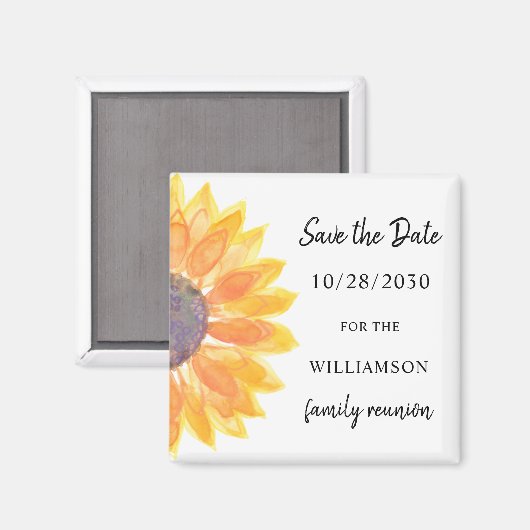 ファミリー懇親会ヒマワリ日付保存 マグネット (正面/裏面)