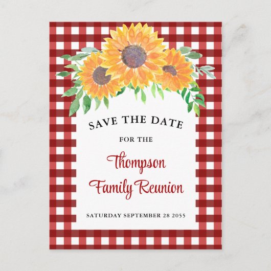 ファミリー懇親会ヒマワリ日付保存 案内ポストカード (正面)