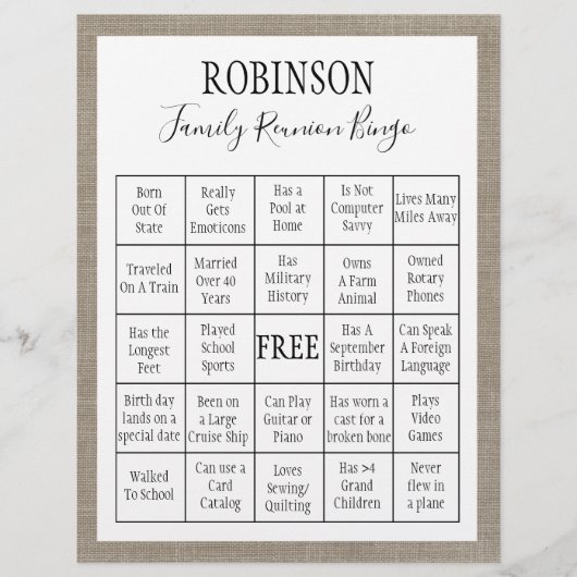 ファミリー懇親会ビンゴゲーム | Burlap (正面)