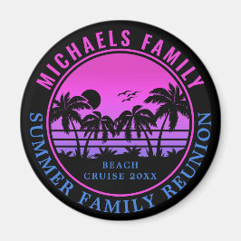 ファミリー懇親会ビーチクルーズサンセットバケーション60s マグネット