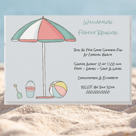 ファミリー懇親会ビーチパーティー 招待状