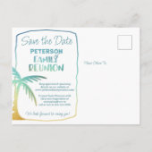 ファミリー懇親会ビーチパームツリーズ日付を保存 案内ポストカード (裏面)