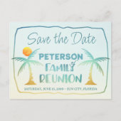 ファミリー懇親会ビーチパームツリーズ日付を保存 案内ポストカード (正面)