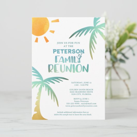 ファミリー懇親会ビーチパームツリー 招待状 (スタンド正面)