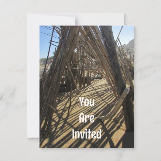 ファミリー懇親会ビーチ休暇旅行告知 招待状 (正面)