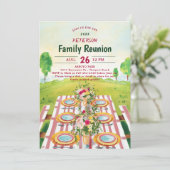 ファミリー懇親会ピクニックサマーアートイラストレーション 招待状 (スタンド正面)