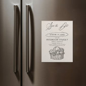 ファミリー懇親会ピクニックシックヴィンテージ保存日付 マグネット招待状