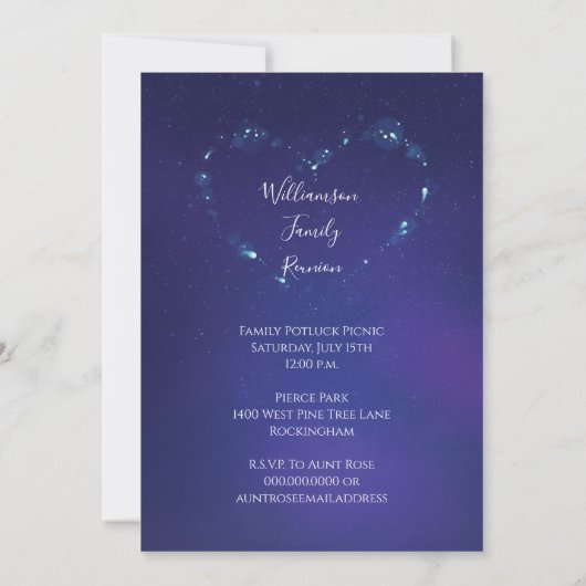 ファミリー懇親会ピクニックバーベキュー共有ザメモリーズ 招待状 (裏面)