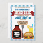 ファミリー懇親会ピクニック招待状 招待状 (正面/裏面)