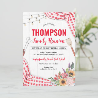 ファミリー懇親会ピクニックBBQ招待状 招待状